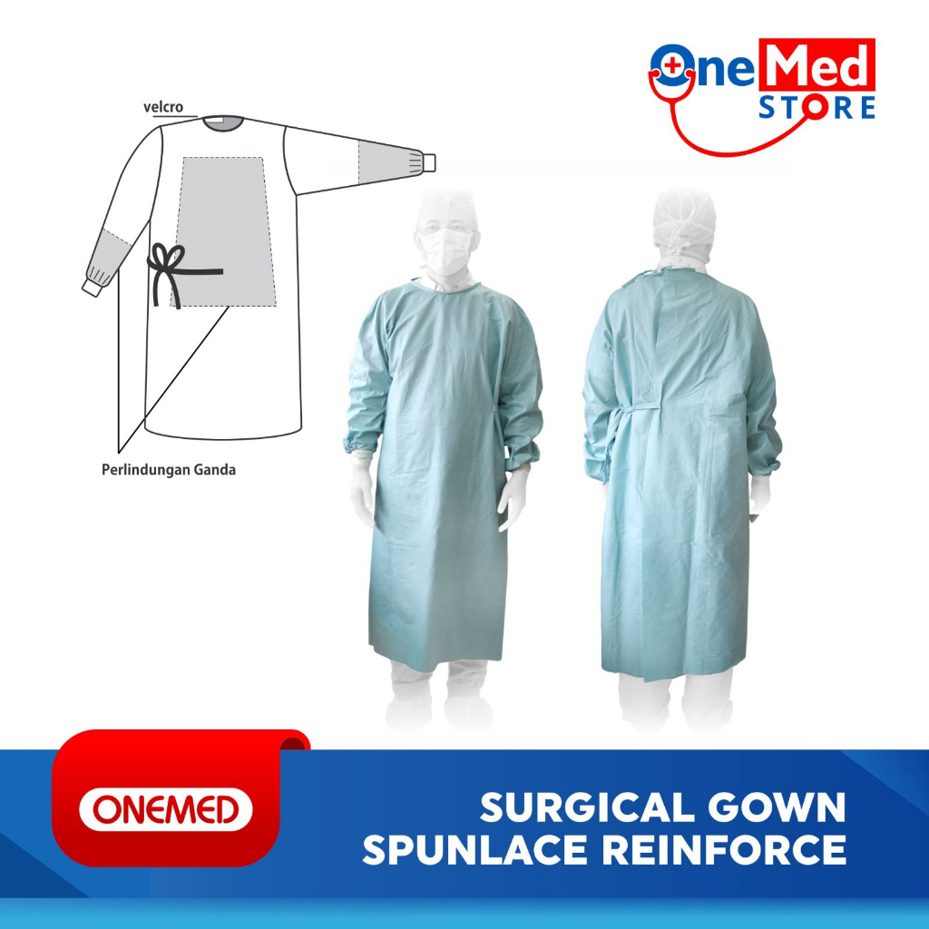 Baju Operasi Surgical Gown Spunlace Reinforce OneMed OJ2