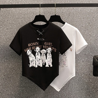 GO!BJ1224 Baju Atasan Kaos Slayer Vest Scraf Spandek Korean Wanita Sexy Lengan Pendek Motif Anjing Fashion