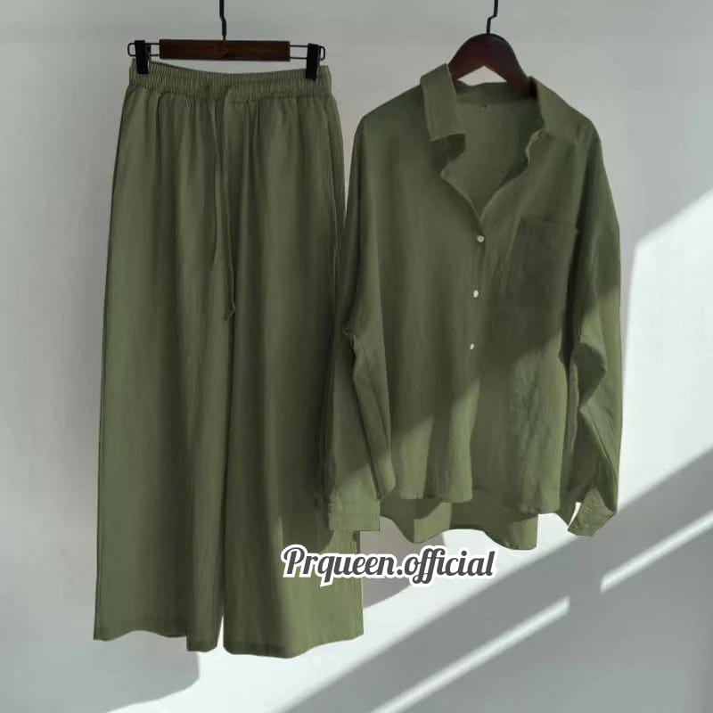 Prqueen Fashion | Fury One Set | Setelan Wanita Kekinian | Set 2in1 Atasan dan Celana Kulot Casual