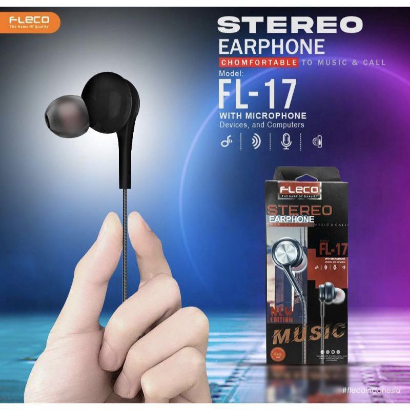 Ready Handsfree Earphone Fleco FL-17 Suara Superbass Original BY SMOLL