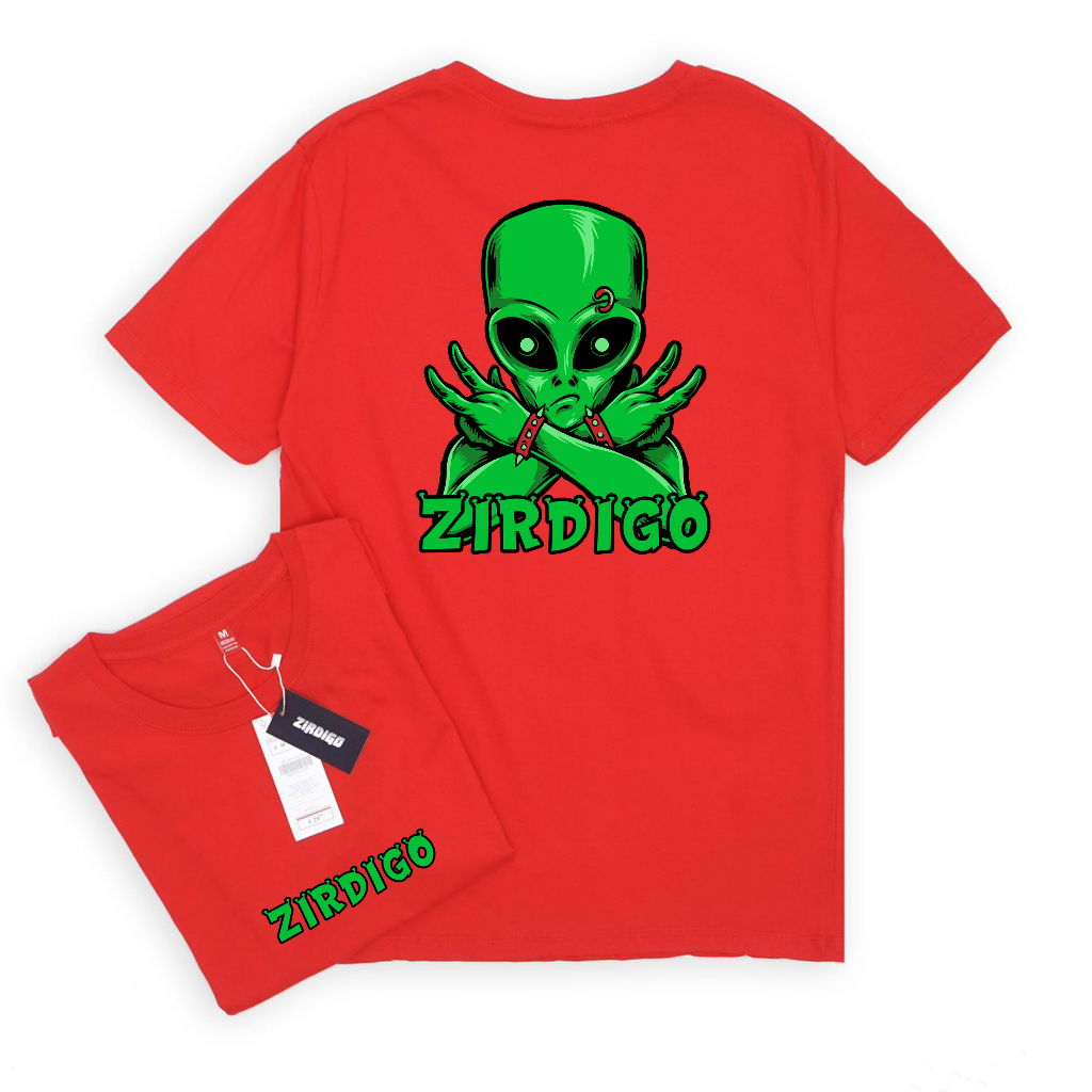 Zirdigo Kaos Distro Zirdigo Alien debe Lengan Pendek Print Quality Baju Pria