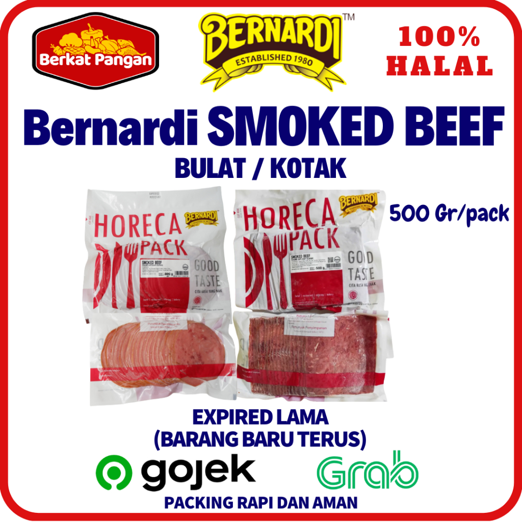 BERNARDI Smoked Beef Bulat Kotak 500gr VP [HORECA PACK]