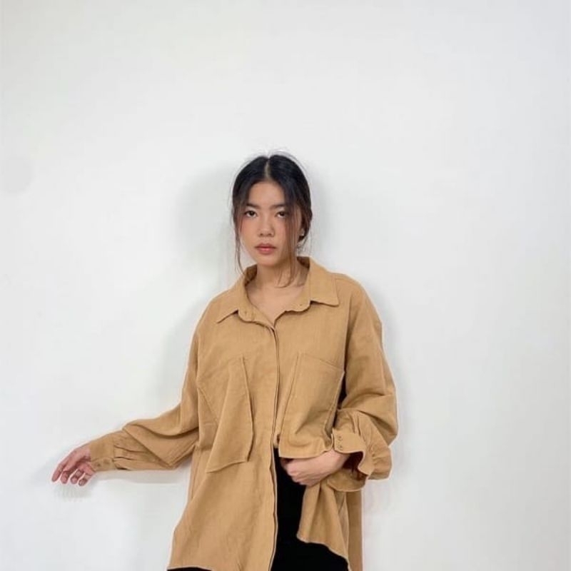 Kemeja Wanita Isyana Linen Oversize