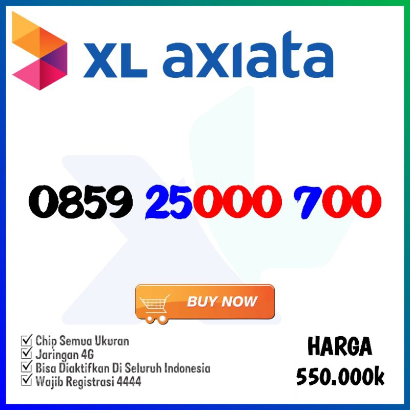 Nomor Cantik XL Nomer Kartu Perdana XLaxiata No 25000 600 700