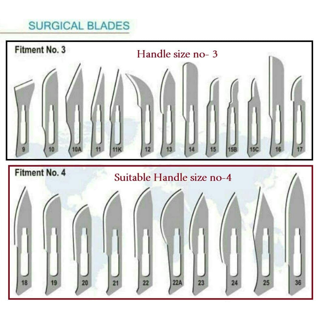 Scalpel handle / Gagang Pisau Bedah Operasi No. 3 &amp; No 4 Dental Scalpel Handle