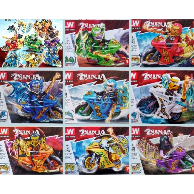 mainan ninja motor bersayap naga dragon keren + ninja figure Kay Jay Cole Lloyd nya sensei master wu