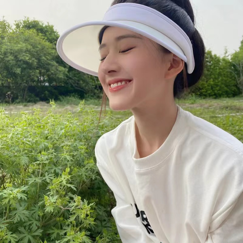 Topi Golf Musim Panas Untuk Wanita Topi Pantai Visor Lebar Pelindung Sinar UV Import