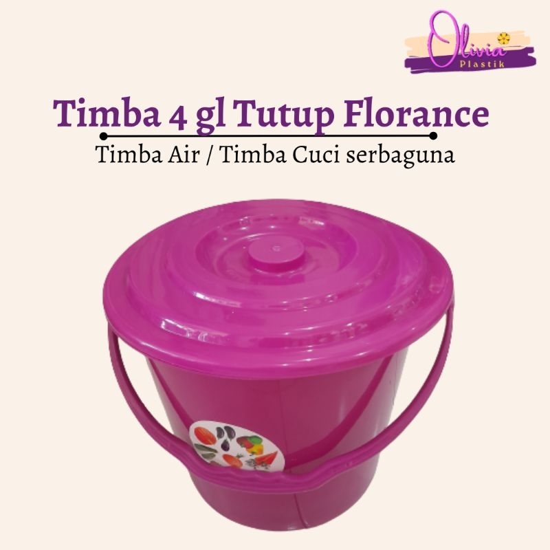 Timba Tutup Flourance/ Timba Air Tutup/ Tong Air Serbaguna (KHUSUS INSTANT/ SAMEDAY)