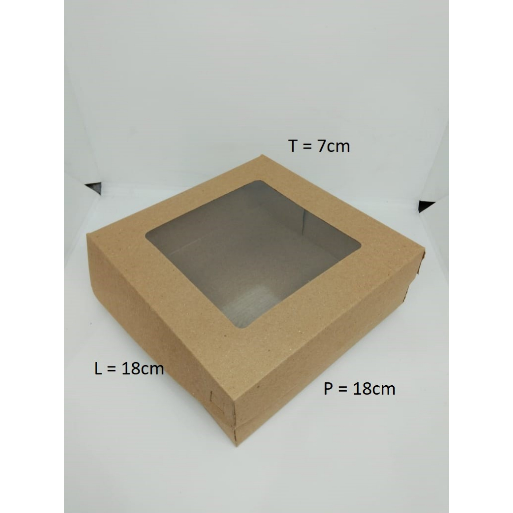 

10pcs CATERING BOX KRAFT MIKA 18X18X7 CM LAMINASI 365 GSM