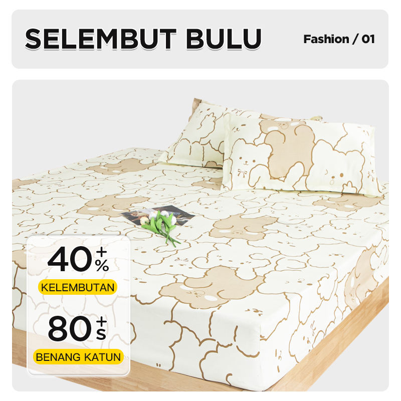 Selimut Bedcover Polyester Halus Lembut Bed Cover Selimut TANPA BUSA Motif Lucu Cerah Banyak Varian - DUNIARUMAH88