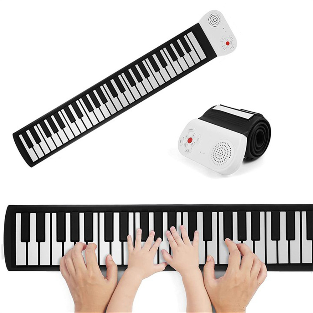 Rixton 49 Key Rainbow Hand Roll Piano Portable Foldable Multi-function USB Electronic Piano Pemula Berlatih Bermain Piano Elektronik