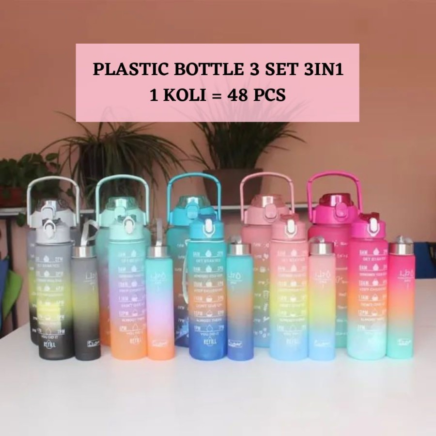 BOTOL MINUM GRADASI VIRAL BOTOL 2liter 1 liter 3IN1 FREE SEDOTAN