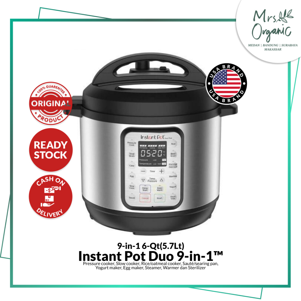 Instant Pot Duo Plus 9-In-1 Smart Multi Cooker Alat Masak Serbaguna