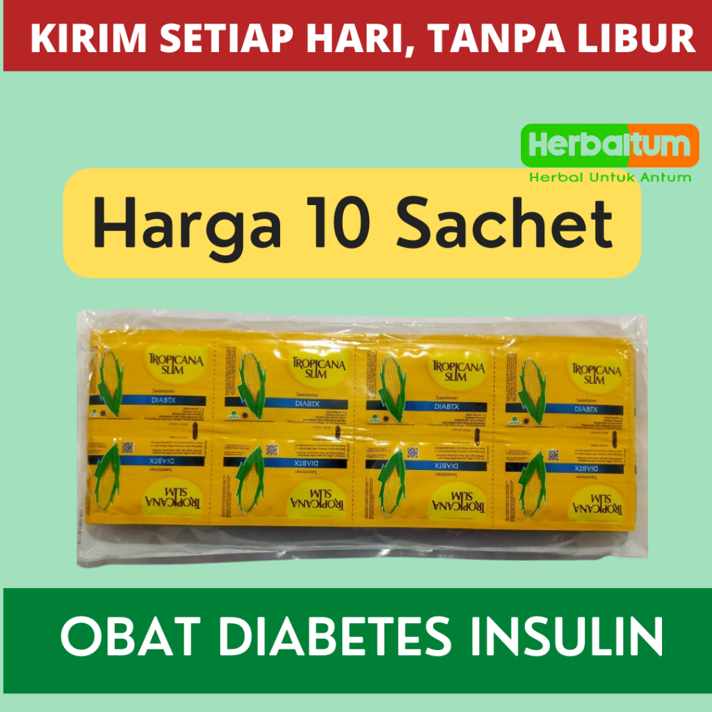 

Gula Tropikana Slim untuk Diabetes - Tropicana Slim DIABTX Diabet Diabetesi - Bonus Teh Insulin Pengganti Suntik Insulin Ampul, Ga Perlu Cek Gula Darah Lagi