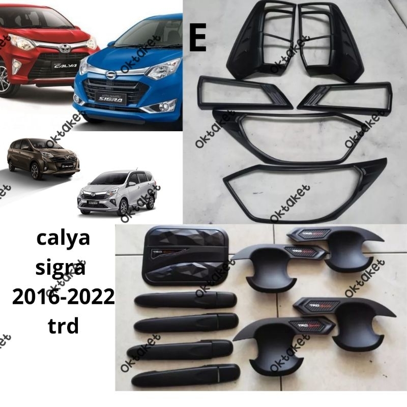 paket lengkap Calya Sigra 2016 2018 2019 2020 2023 TRD Hitam garnish depan belakang outer handle tank