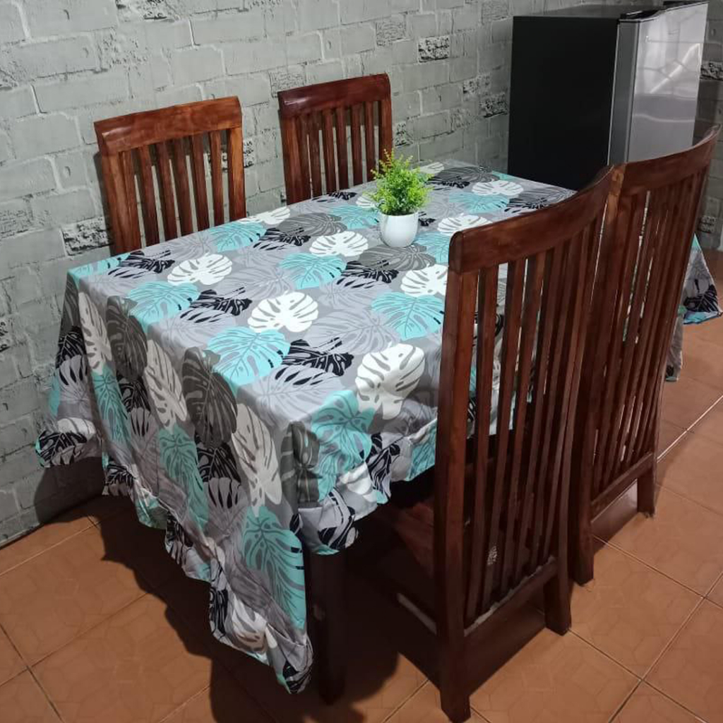 [✅COD] Taplak Meja Makan 4 kursi 140x220 Kain Katun Model Rumbai Aneka Motif Perlengkapan Dekorasi Dapur Rumah