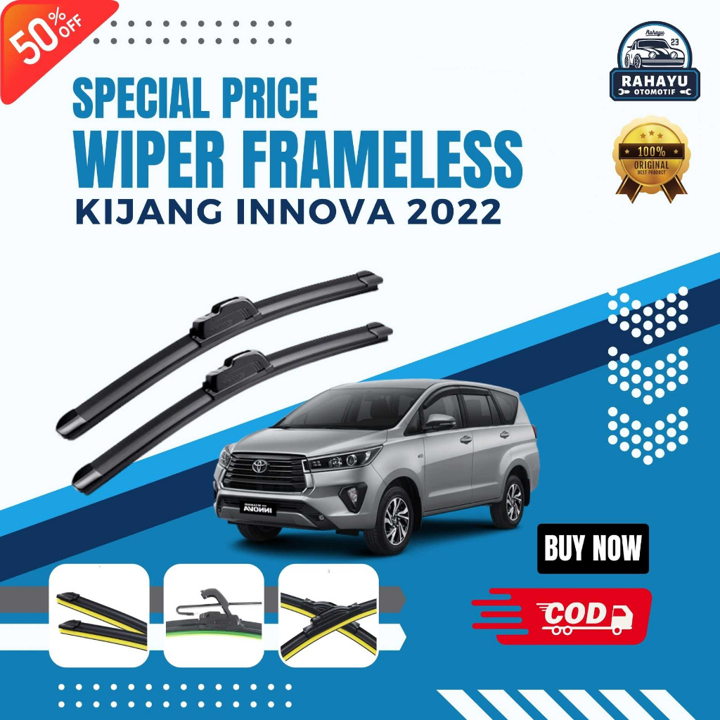 ( BERGARANSI ) Wiper Mobil Frameless Kijang Innova 2022 Sepasang Isi 2 Pcs Kanan Kiri | Wiper Kaca M