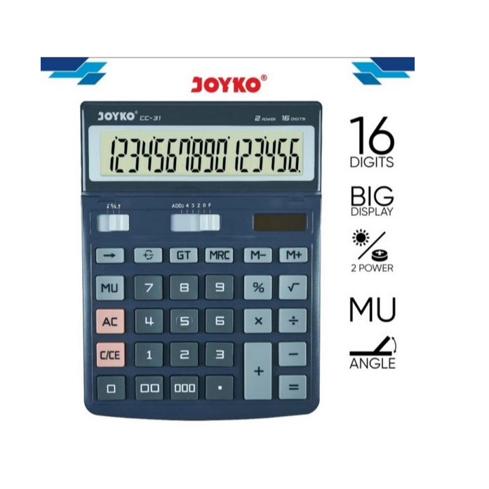 

CALCULATOR KALKULATOR JOYKO CC31 16 Digit CALCULATOR - Big LCD Kalkulator CC 31