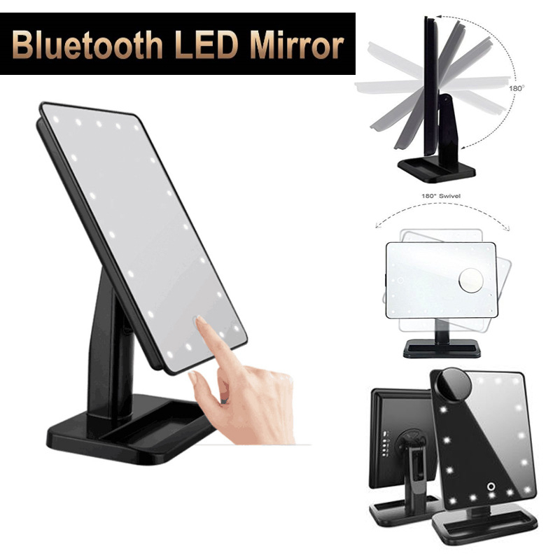 Cermin Kaca Makeup Lampu Led Mirror 20 LED Light Bluetooth Portable Usb