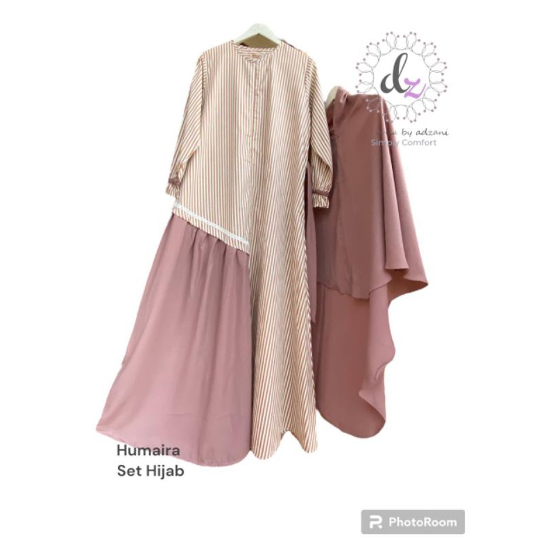 Gamis Humaira set Hijab Gamis Katun Jepang Best Seller
