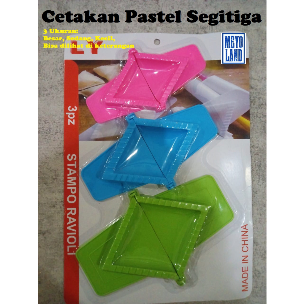 3 pcs Cetakan Pastel Segitiga Set KUAT Ravioli Samosa Pangsit Dumpling Plastik Tebal Segi Tiga