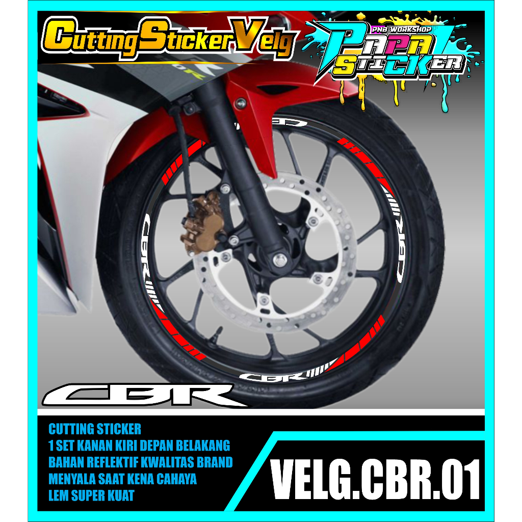 STIKER  VELG CBR CUTTING STICKER VELG CBR CUTTING VARIASI 1