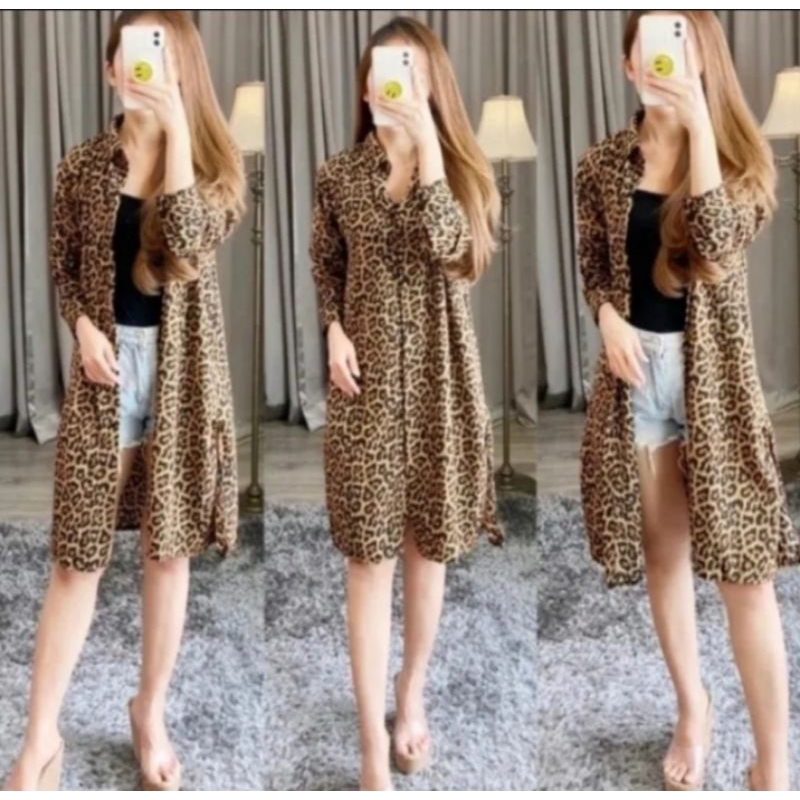 TUNIK WANITA LEOPARD/TUNIK MOTIF MACAN/TUNIK WANITA TERBARU