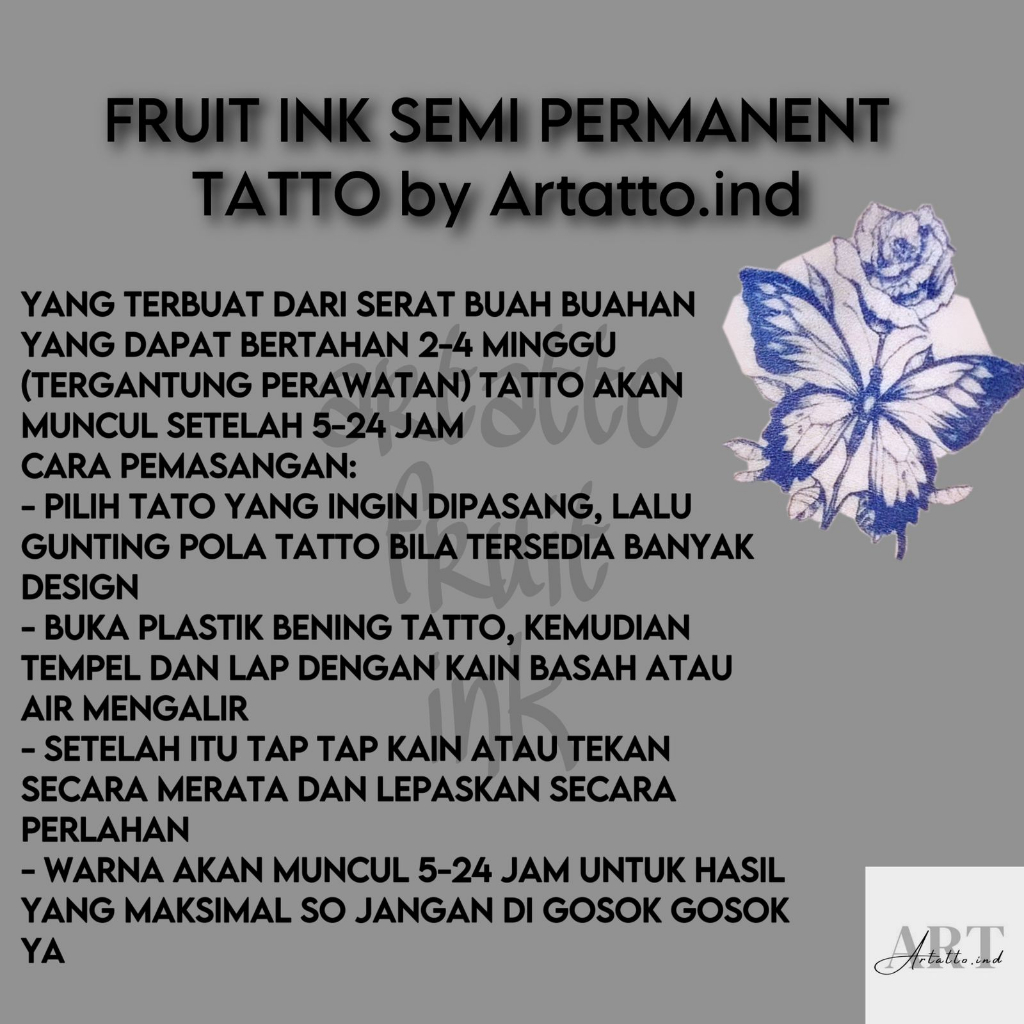 Fruit Ink Tatto Semi Permanent BUNGA FLOWER