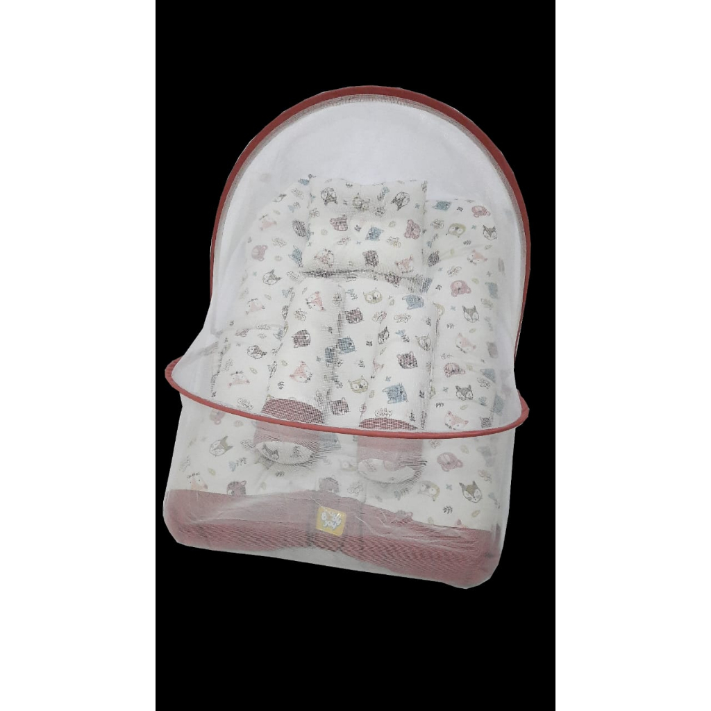 [2 kg] Baby Joy Kasur Lipat Bayi Dakron + Kelambu Little Forest Series - BJK 2302