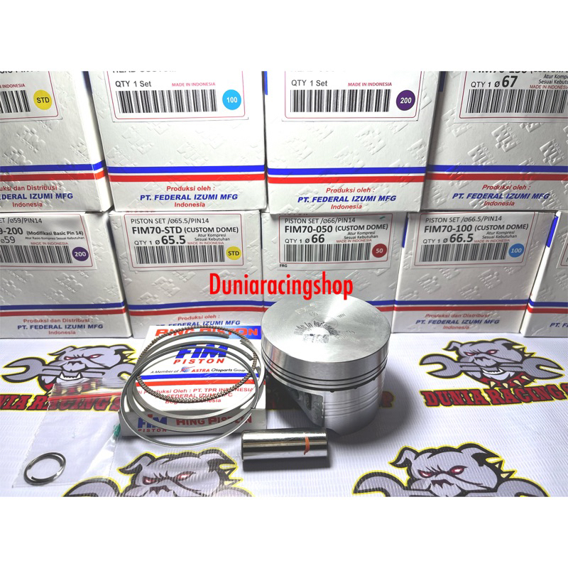 Piston Fim Seher Fim Dome Mentah 57 57.5 58 58.5 59 59.5 60 61 62 63 65.5 66 66.5 67 67.5 Pin 14 1SET Piston Ring seher Pin piston FIM Piston PIN 14 Custom Dome mentah