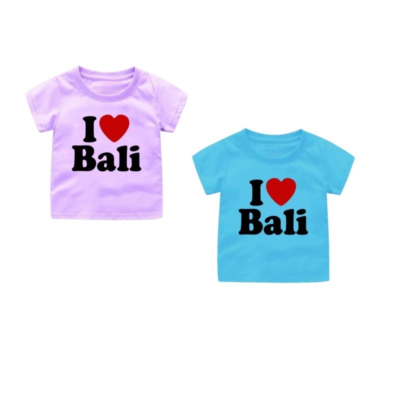 Baju kaos Anak usia 1-12Tahun Gambar I LOVE BALI