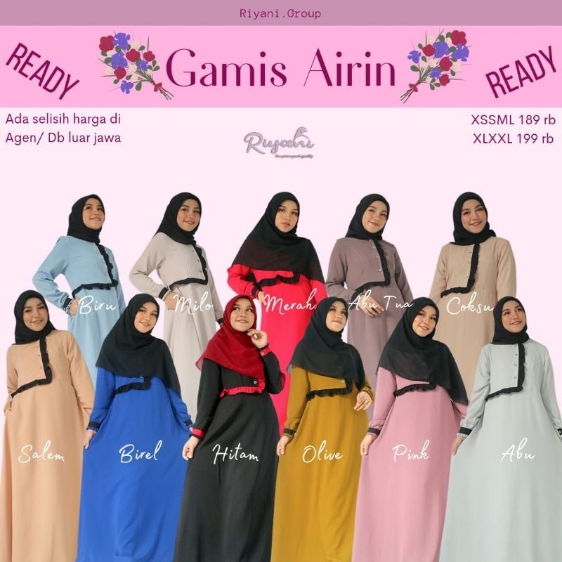 Gamis Riyani Airin Yoris Torino size Xs- XXL original