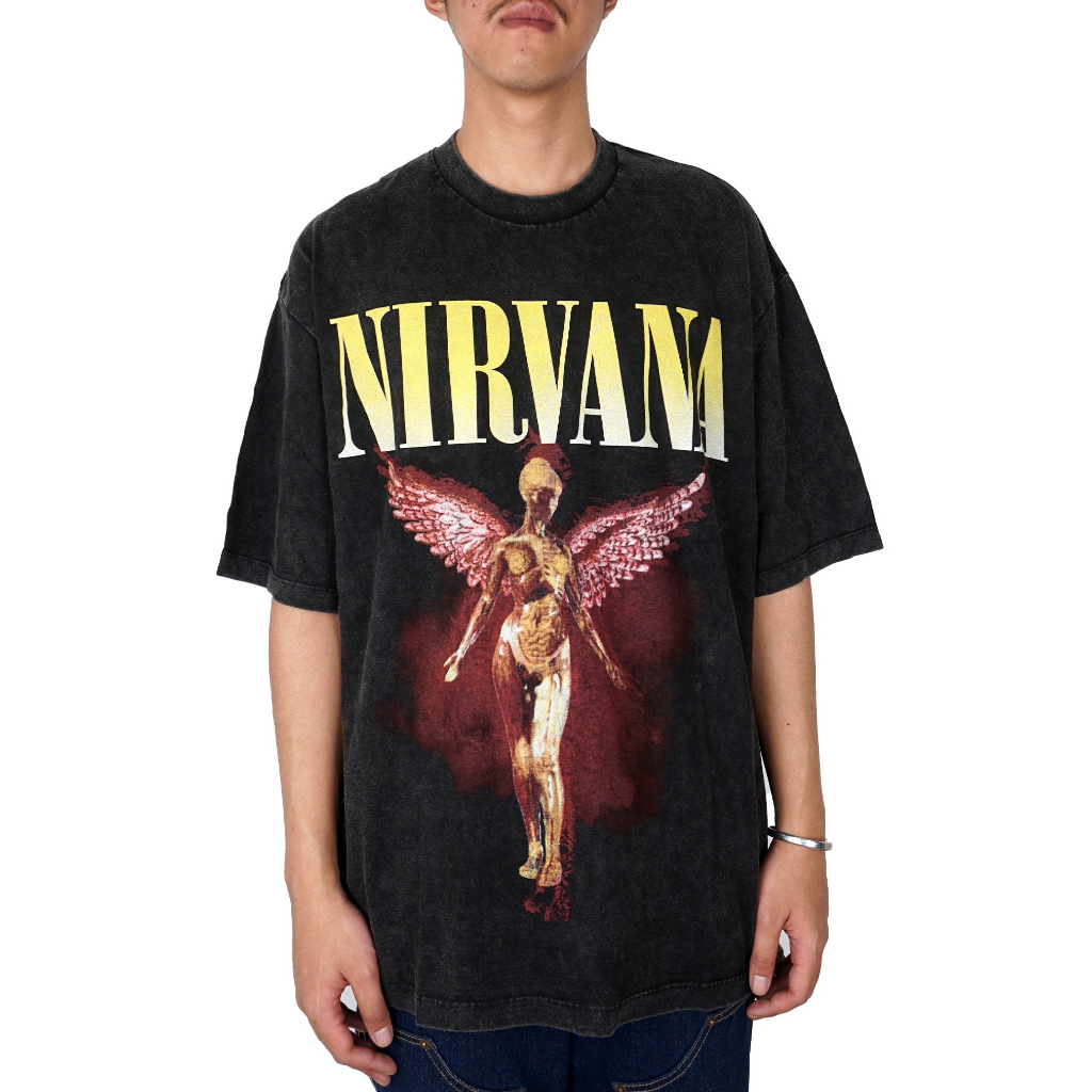 Toxic1805 Vintage Nirvana In Utero Tour Washing Oversize Tee T-Shirt Kaos