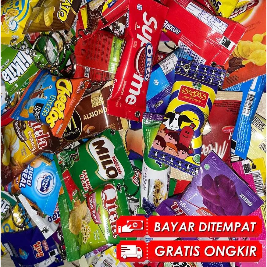 GANTUNGAN KUNCI SNACK IMUT MINIATUR SNACK LUCU GANCI