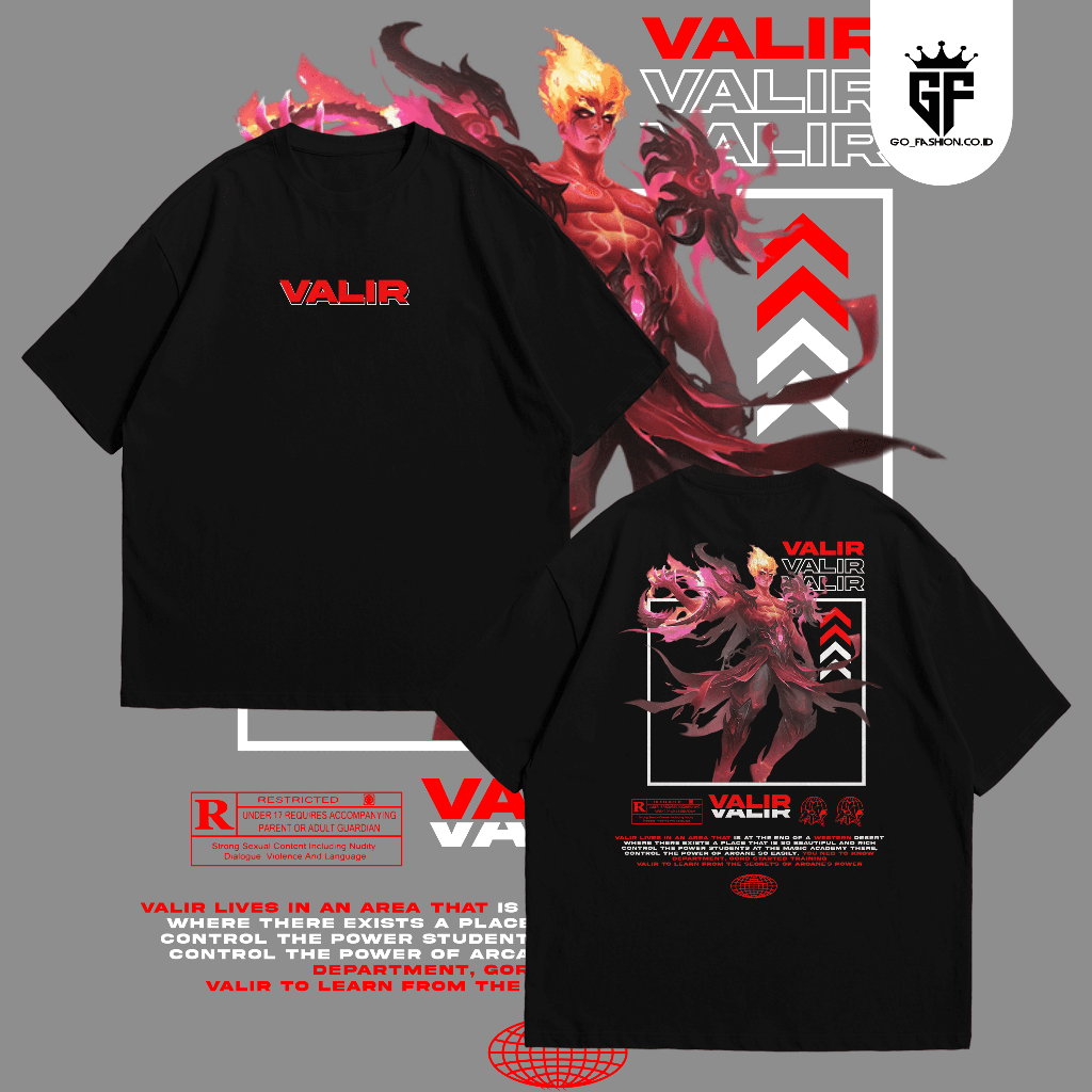 Kaos T-shirt Game Mobile Legend Hero VALIR Baju MLBB Distro Atasan Pria Wanita Premium
