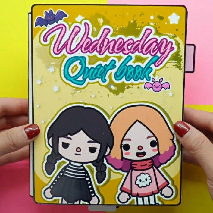 [BELUM DIRANGKAI] Mainan Anak Viral Toca Boca Wednesday & Enid Part 16 - Paper Book - Paper Doll - Q