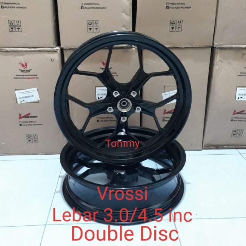 Velg V Rossi double disc R15 old V2 V1 New Vixion nvl nva pelek Vrossi triple disk Lebar 3.0/4.5x17