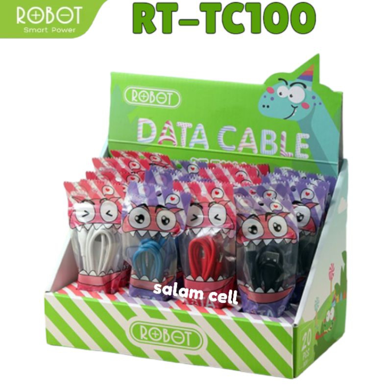 Kabel Data Type-C ROBOT RT-TC100 2,4A Fast Charger Original Garansi