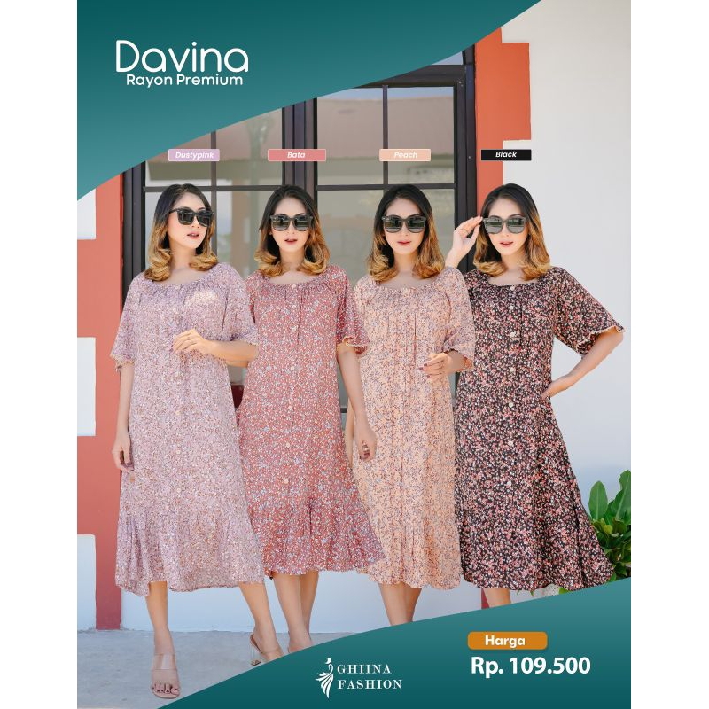 GHINA FASHION ✓ DAVINA DRESS RAYON PREMIUM COD ✔️