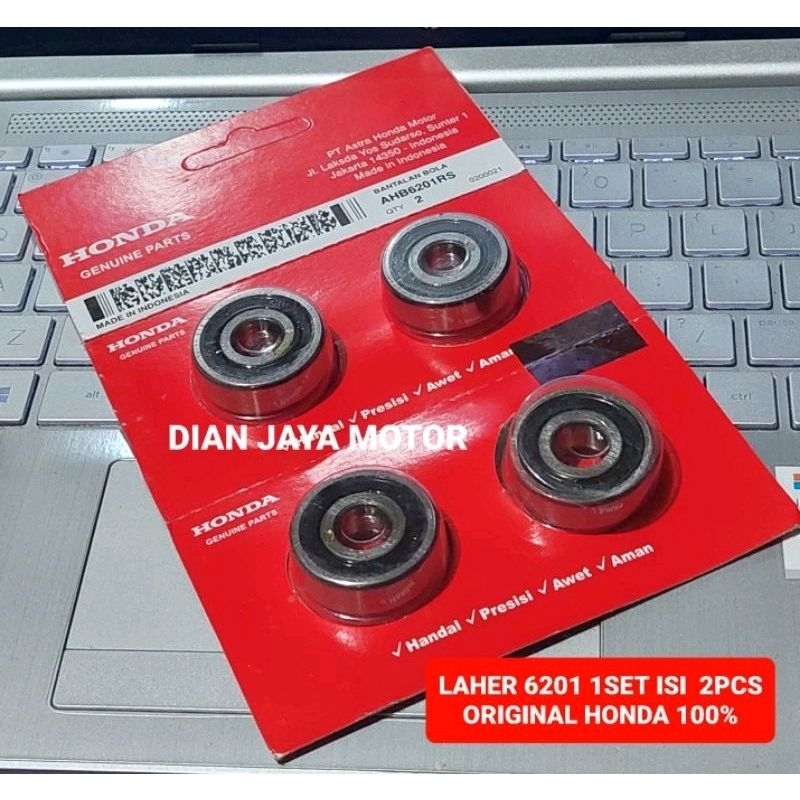 LAHER BEARING BALL 6201 RS ASLI ORI AHM HONDA GENUINE PARTS