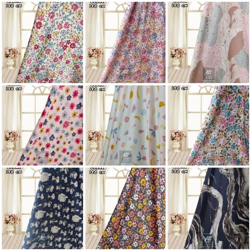 Kain Katun Rayon Viscose Premium Motif Terbaru Kekinian Meteran