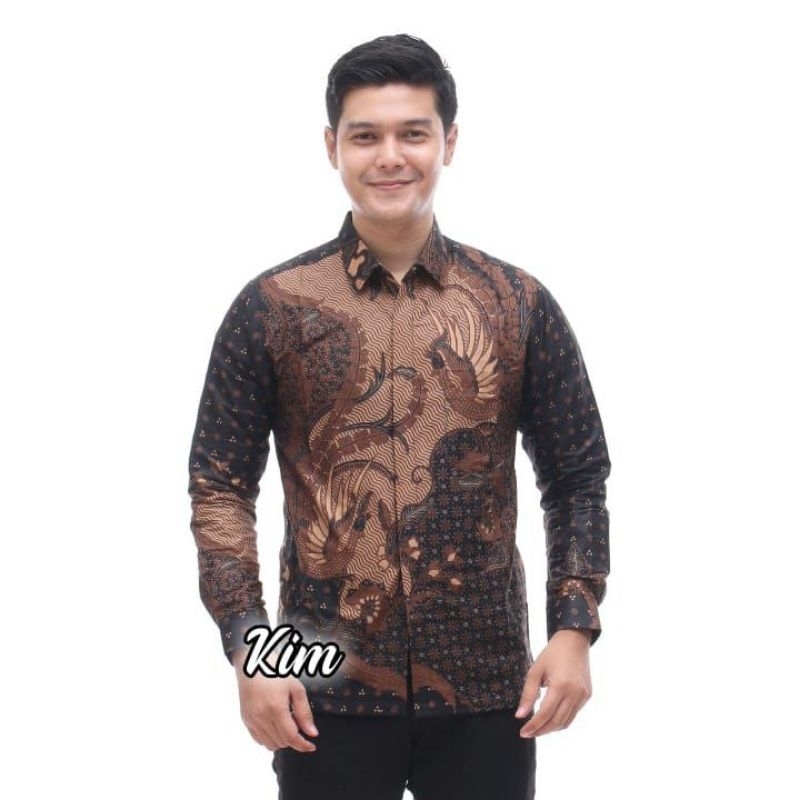 tey-17 Batik Pria ASJ SA HRB026 Kenongo Kemeja Tosca Pendek Pekalongan Padi M L Xl Sogan Tulis murah