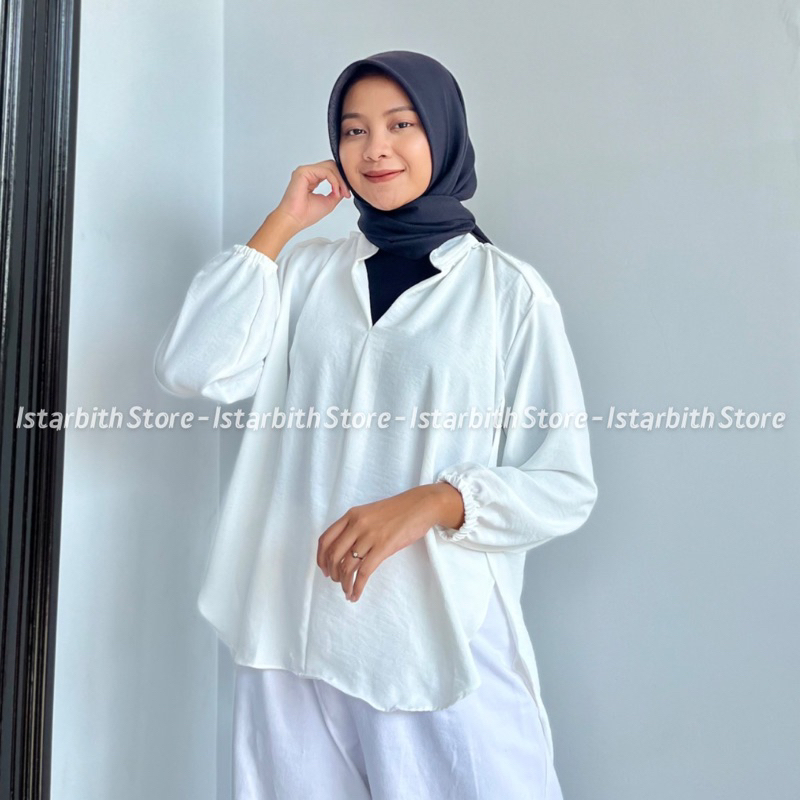 Kemeja Blouse Wanita - Livia Blouse Crinkle Airflow - Outer Wanita Korean Style