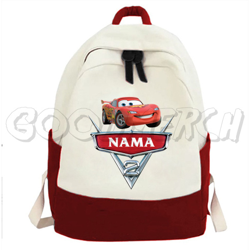TAS ANAK MCQUEEN CARS DISNEY - FREE NAMA / TAS RANSEL ANAK / TAS SEKOLAH ANAK