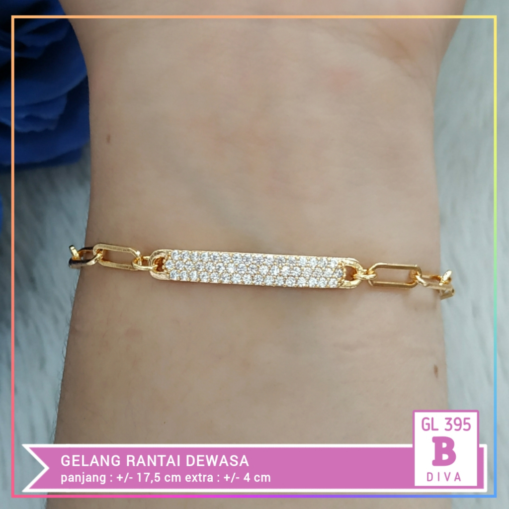 Gelang xuping gelang dewasa rantai permata perhiasan lapis emas gold GL 395