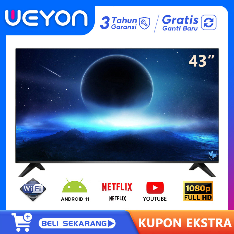 Weyon Smart TV 43 inch LED Android 11.0 Digital TV Youtube WIFI HD  HDMI USB AV