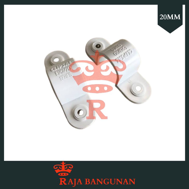 KLEM PIPA CONDUIT 20MM PUTIH / CLAMP PIPA LISTRIK 20 MM