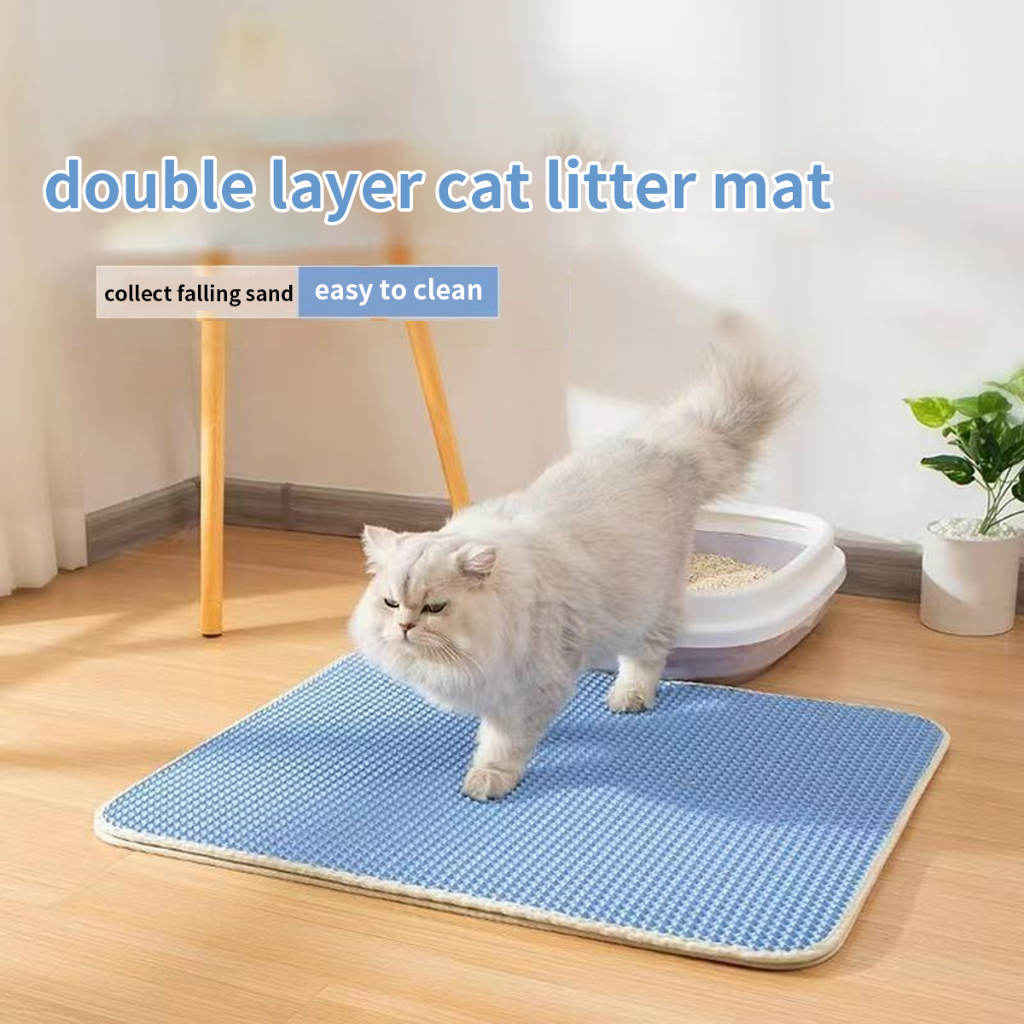 Focat Keset Pasir Kucing S40x50 M45x60 L55x75  Pet Litter Mat Foldable Double Layer EVC