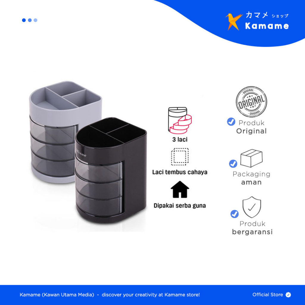 

Deli Pen Holder - Pen Cup Tempat Alat Tulis GPPS Desk Organizer E9147 - Kamame