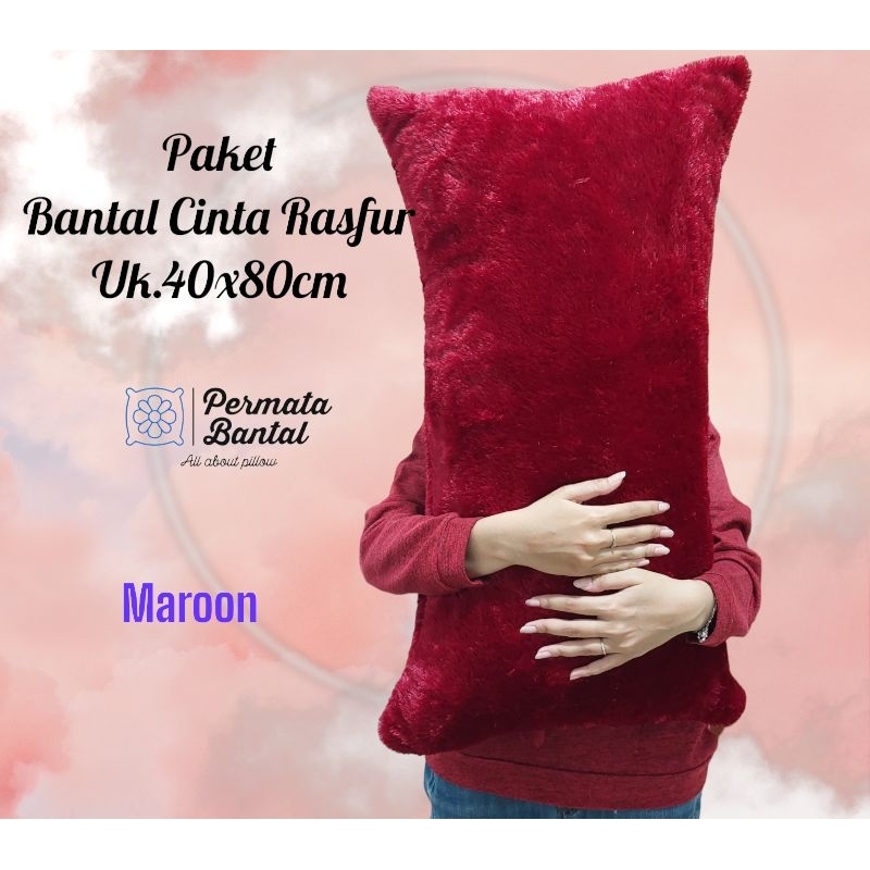 Paket Bantal Cinta Rasfur uk 40x80 Ada Resleting